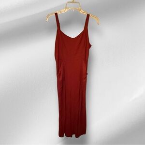 41 hawthorn beatriz maxi dress with side slit NWT 41 HAWTHORN Beatriz Maxi Dress Side Slit Blue Dot 1X